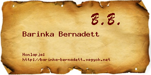 Barinka Bernadett névjegykártya