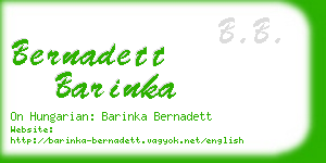 bernadett barinka business card